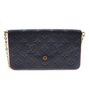 Louis Vuitton Navy Shoulder Blue Bag Felicie Red Chain Empreinte Pochette